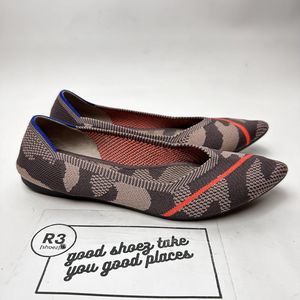 Rothys The Point Women Sz 7 Pointed Toe Flats Striped Comfort Slip On Shoes